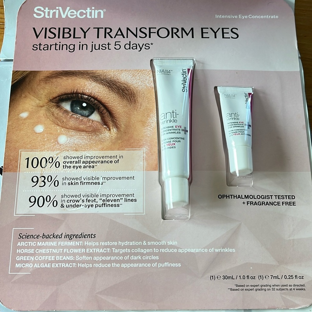 New StriVectin eye concentrate/ eye cream 1oz(30ml) jumbo size + 7ml travel